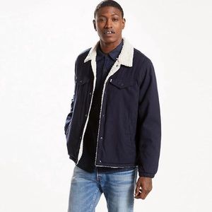 Levi’s men’s Corduroy Sherpa Jacket in navy